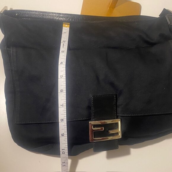 Vintage Fendi Mama Forever Baguette Neoprene FF Buckle Black Shoulder Bag W/COA - Picture 16 of 16